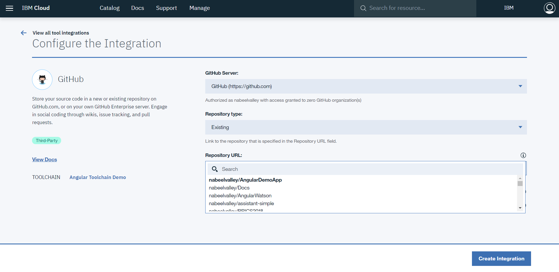 Configure the GitHub Integration